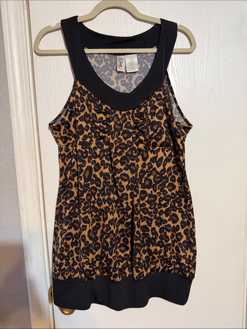 Xhilaration Black and Brown Leopard Print Mini Dress